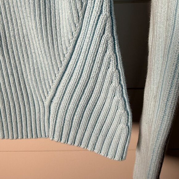 Eddie Bauer Women Stretch Ribbed Turtleneck Sky Blue Sweater Large - Picture 7 of 10